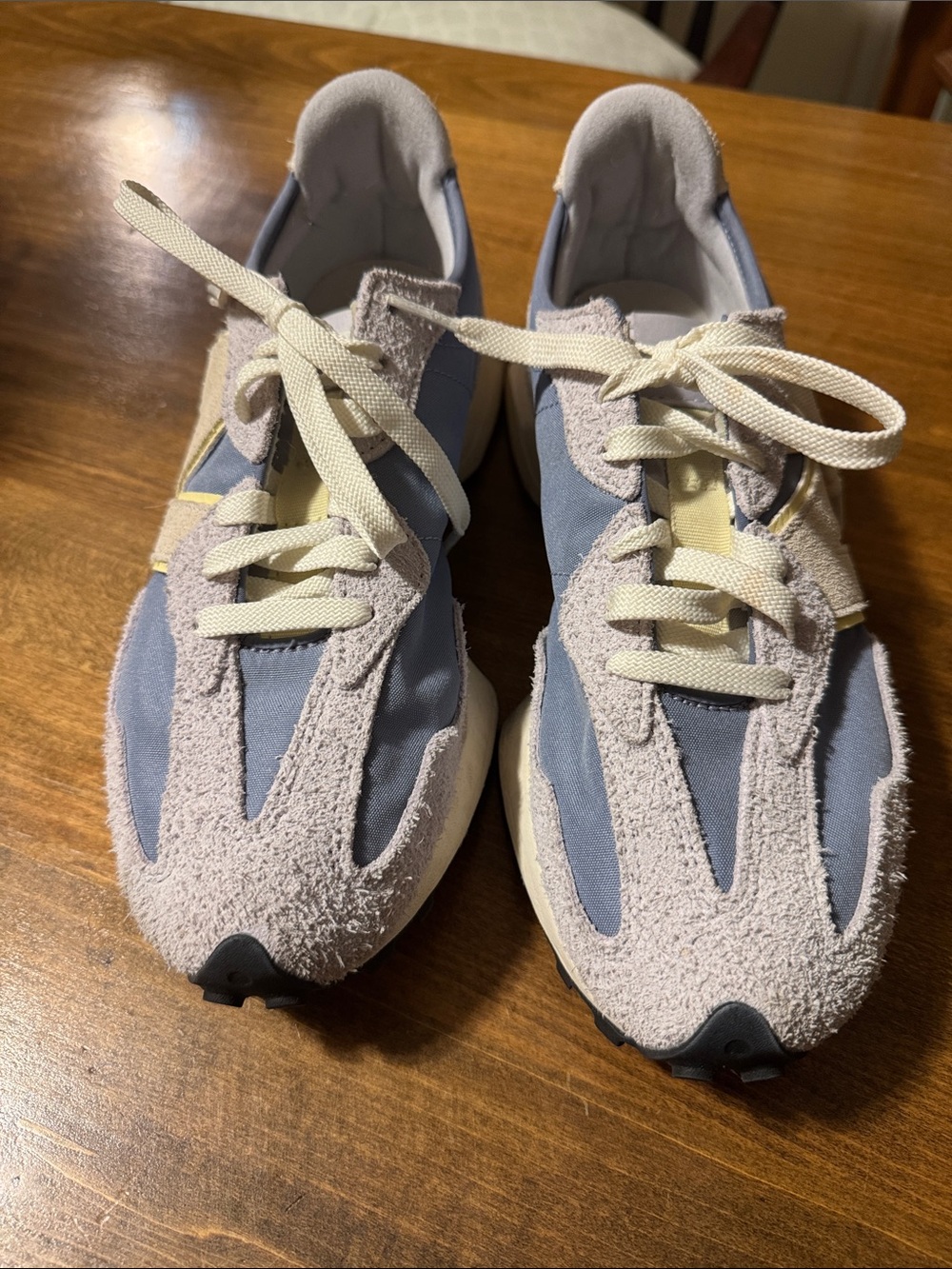 New Balance Women’s Retro Runner Sneakers in Light Blue and Cream
